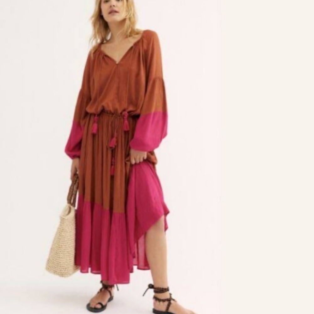 Billowy Bohemian Gypsy Midi Dress